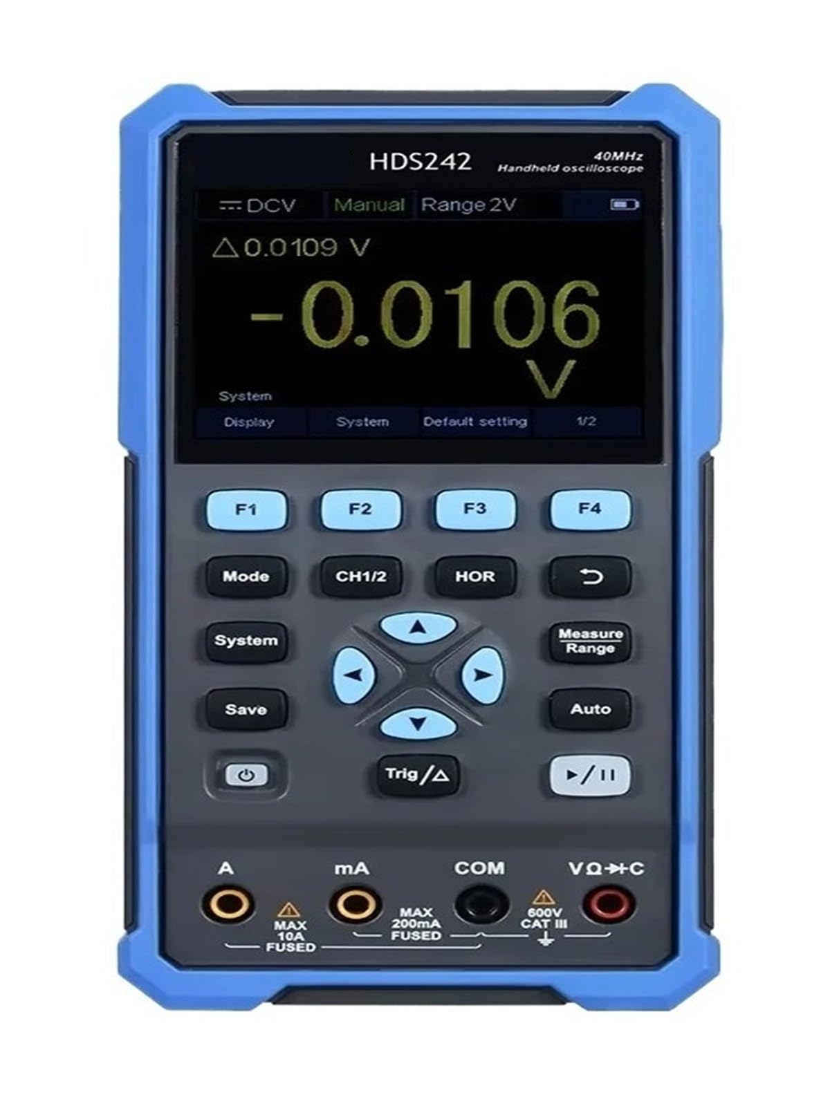 HDS242S 242 Osciloscopio digital de mano 250MS/s, 8 bits, ancho de banda de 40 MHz, generador de 2 canales + 1 canal, multímetro True-RMS Osciloscopio (HDS242)