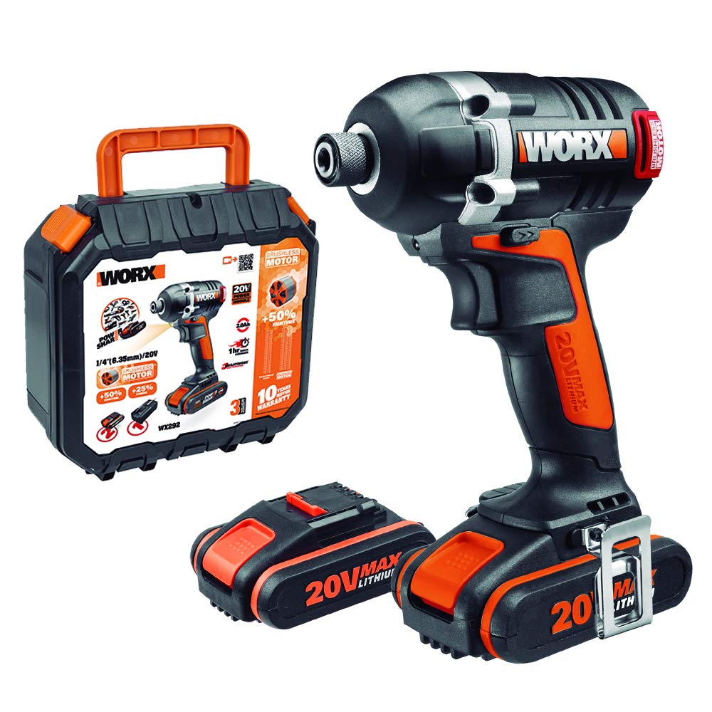 Worx WX292 - Cacciavite impatto 1/4 "- 2 batterie 20v - 2,0 ah - li-ion.