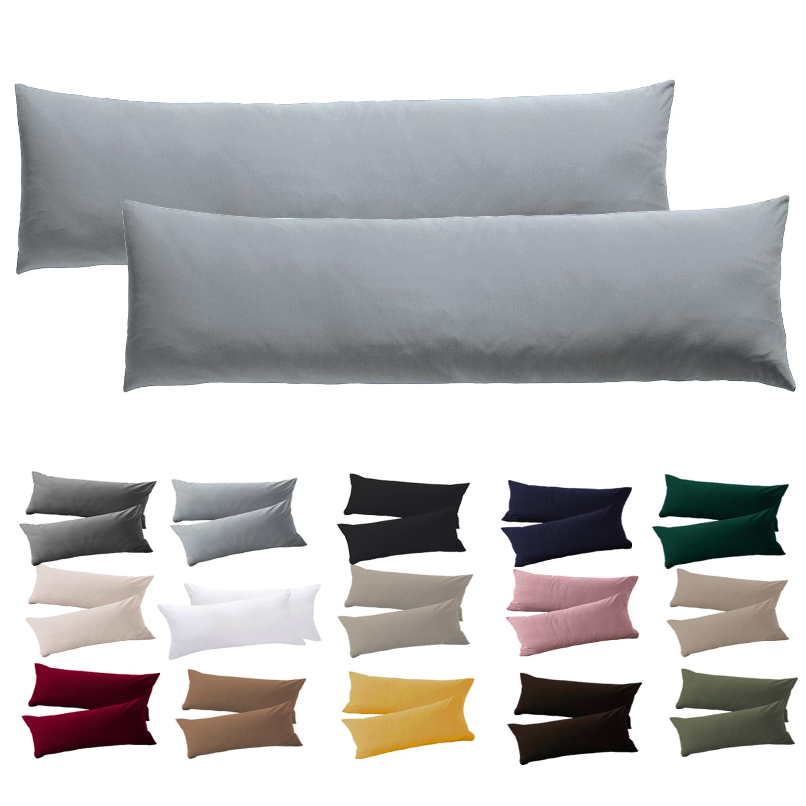Soifox 2er Set Kissenbezug Mikrofaser weich und angenehm bügelfrei & knitterfrei