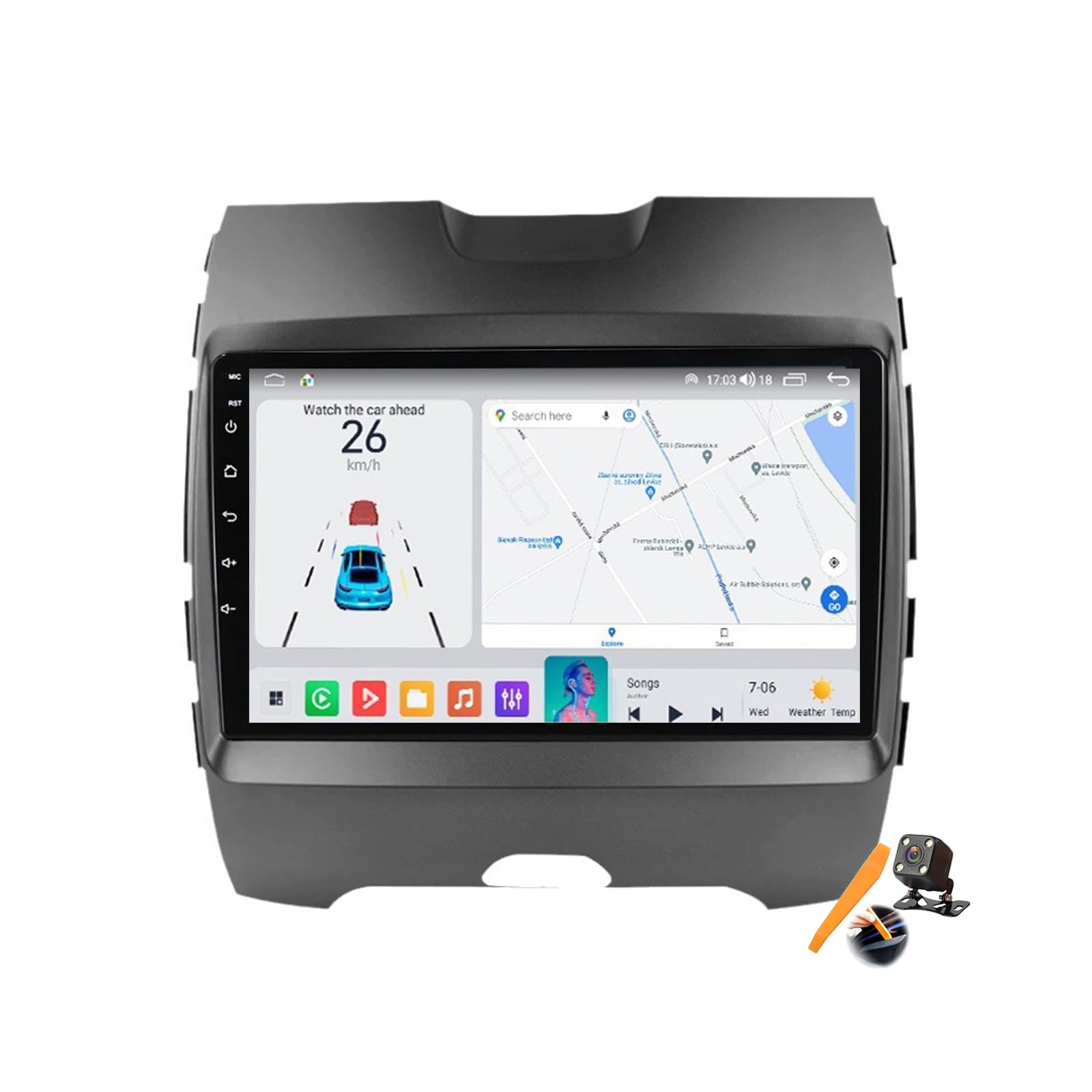M6 pro1,YLOXFW Android 15.0 Car Stereo Replacement for Edge 2 2015-2018 Radio GPS Sat Navigation 9'' Touchscreen DVD Multimedia Video Player FM BT Receiver with Android Auto Carplay