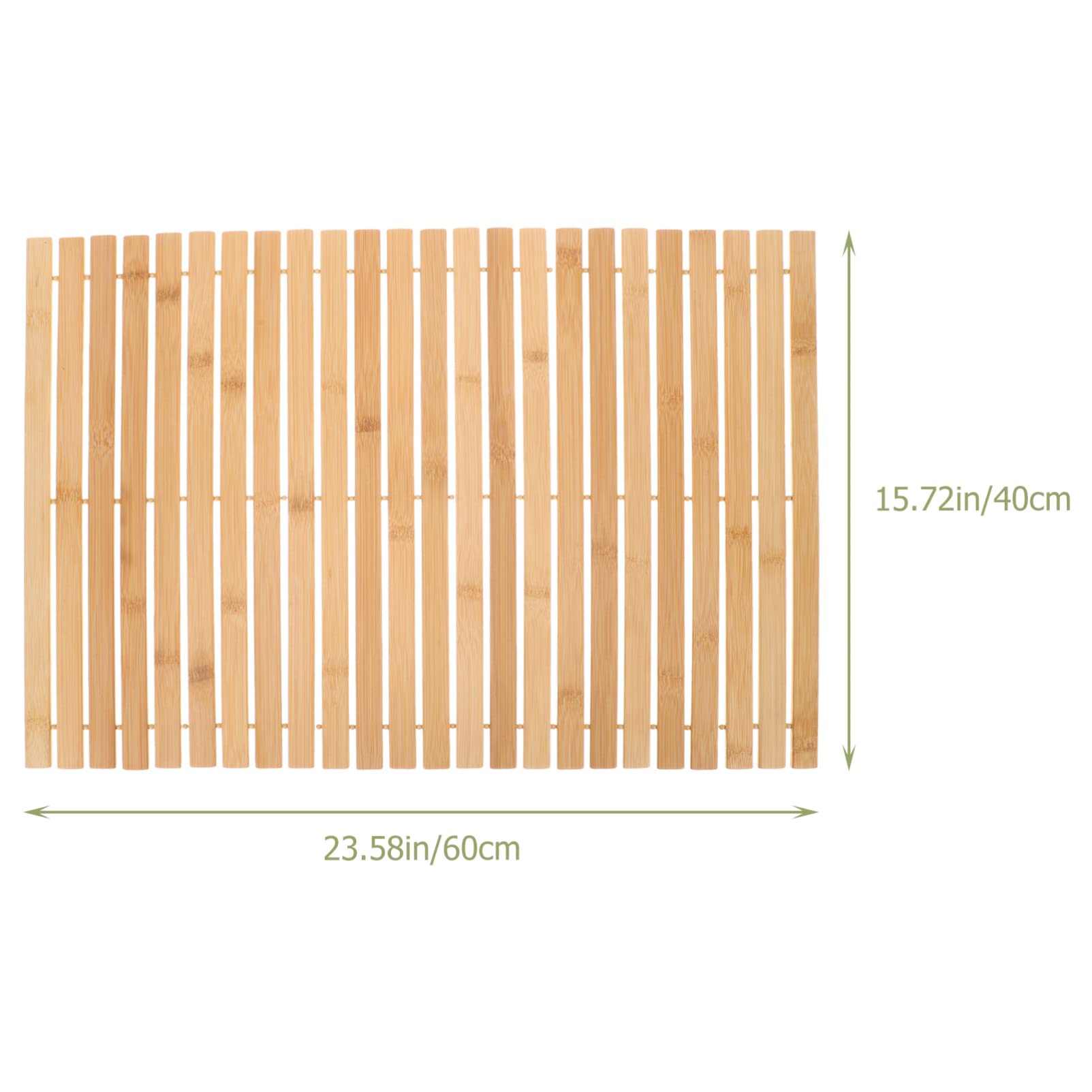 Tapis de Bain Antidérapant en Bambou, Marron, Style Élégant pour Salle