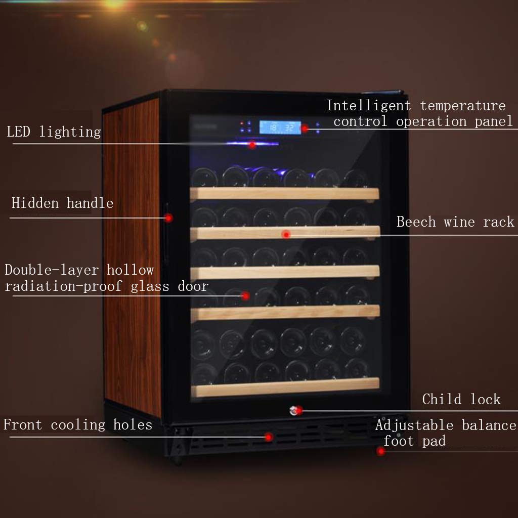 Ljlzxpbus Wine Cellar Cooler - Double-Layer Tempered Glass Door With Child Lock - Temperature Control 5-22c Wine Cellar Refrigerator - 46 Bottle Capacity on Fridge.com - View 2