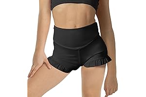 Girls Black Athletic Ruffle Dance Top
