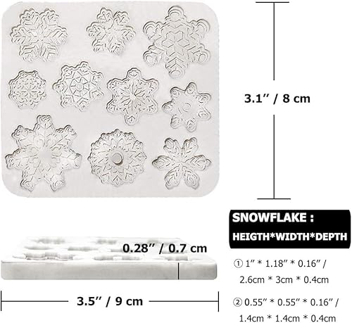 Miniatura 2 de Molde de silicona para fondant, 20 cavidades 3D, molde de copo de nieve de Navidad, decoración de tartas, decoración de cupcakes, proyectos de