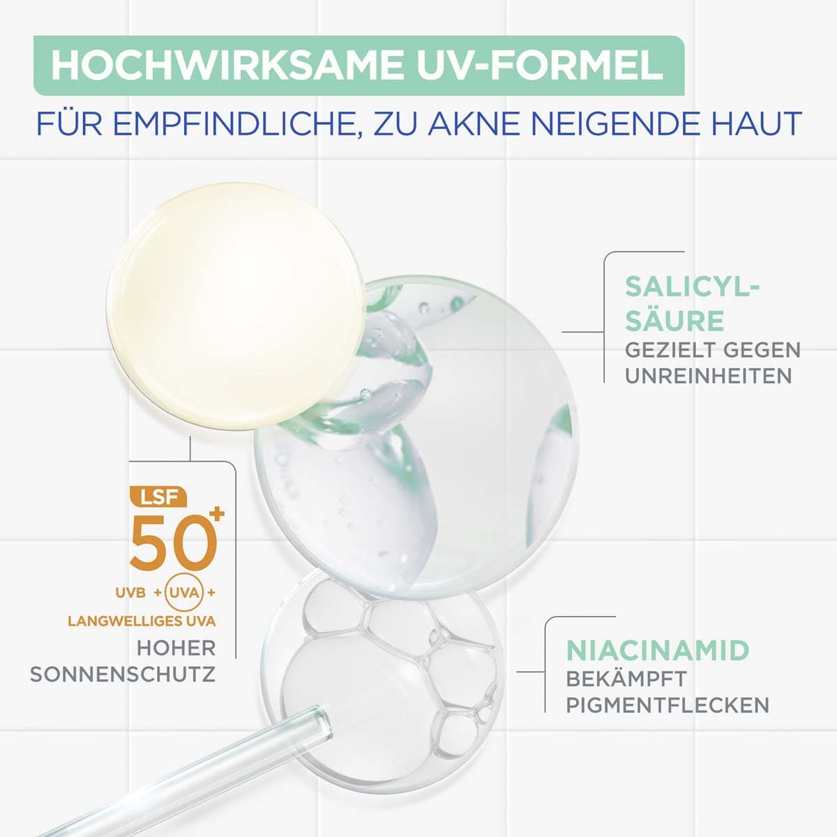 Mixa Krem UV LSF50+ do codziennego użytku, ochrona przed zanieczyszczeniami, wysoka ochrona przed promieniowaniem UV, zmniejsza zanieczyszczenia nawet o 66%, 40 ml