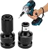 2 pulsed drill bit adapters, bit holder, bite adapter, 1/2 inch (1/4 inch) end adapter, hammer drill accessory, screwdriver end holder for nut winter