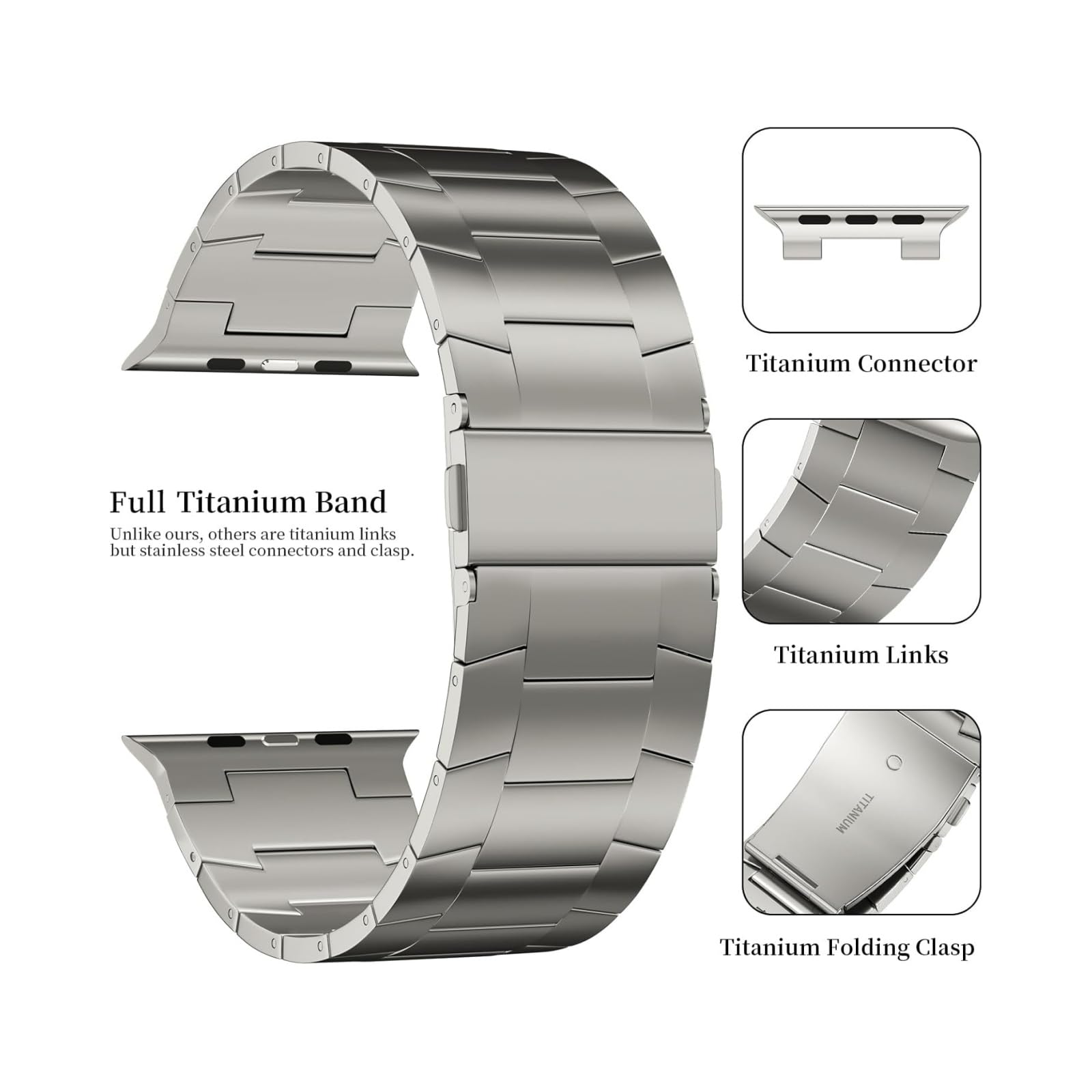 bracelet titanium apple watch compatible 49 46 45 44 mm - Dettaglio