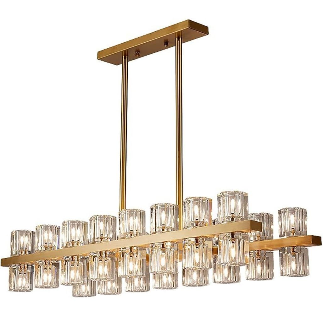 CVdrtyED Kitchen Chandeliers Ceiling Light 32 Heads Creative Chandelier Nordic Crystal Metal Simple for Living Room Dining Bedroom Hanging Lamp