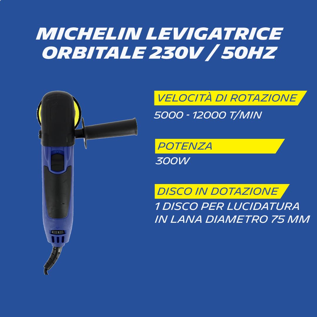 MICHELIN 8524 Lucidatrice orbitale 230V 300W per carrozzeria, diametro 75 mm