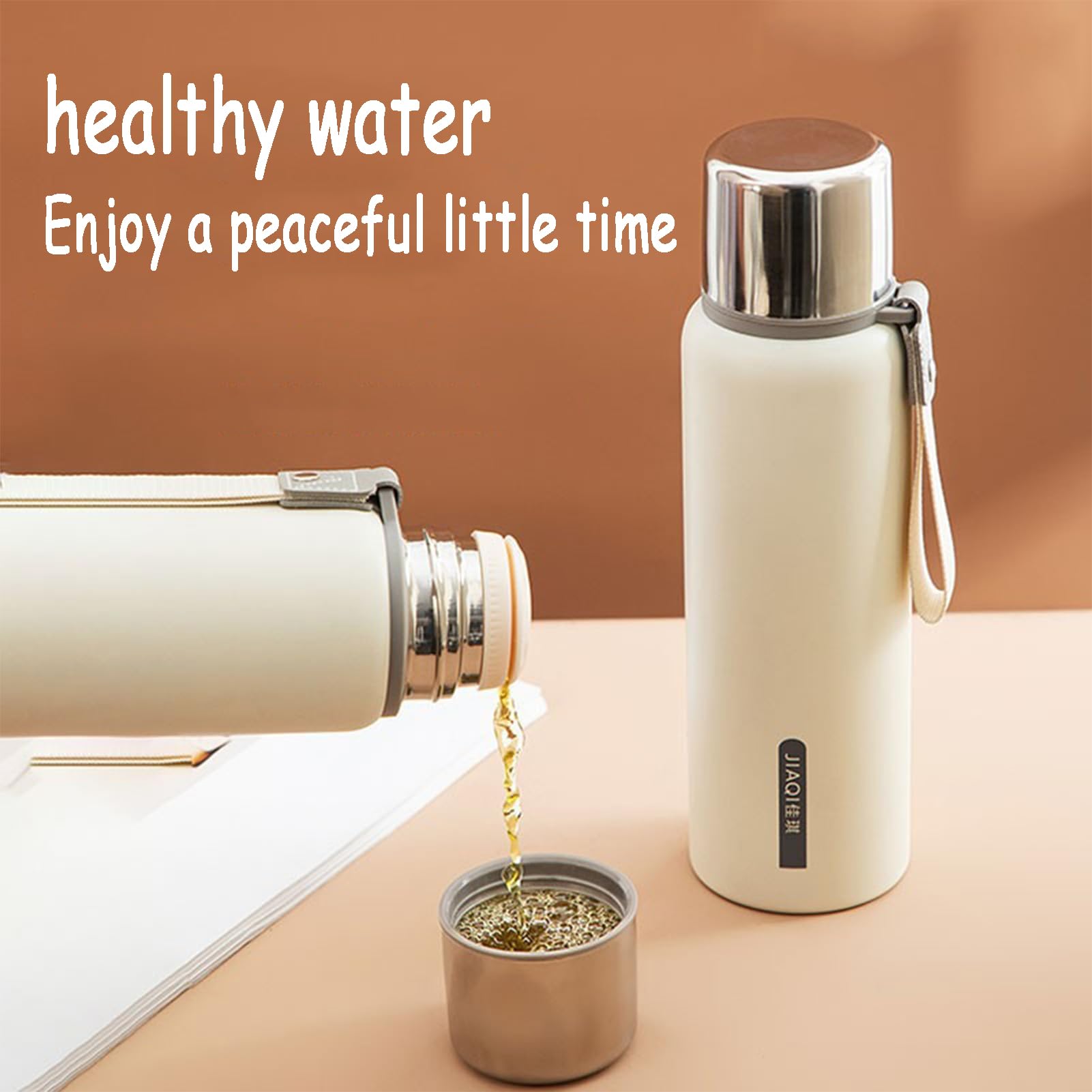 Taza de café térmica de acero inoxidable de 500 ml con tapa a prueba de fugas, sin BPA, reutilizable, taza de viaje para coche, picnic, oficina y escuela