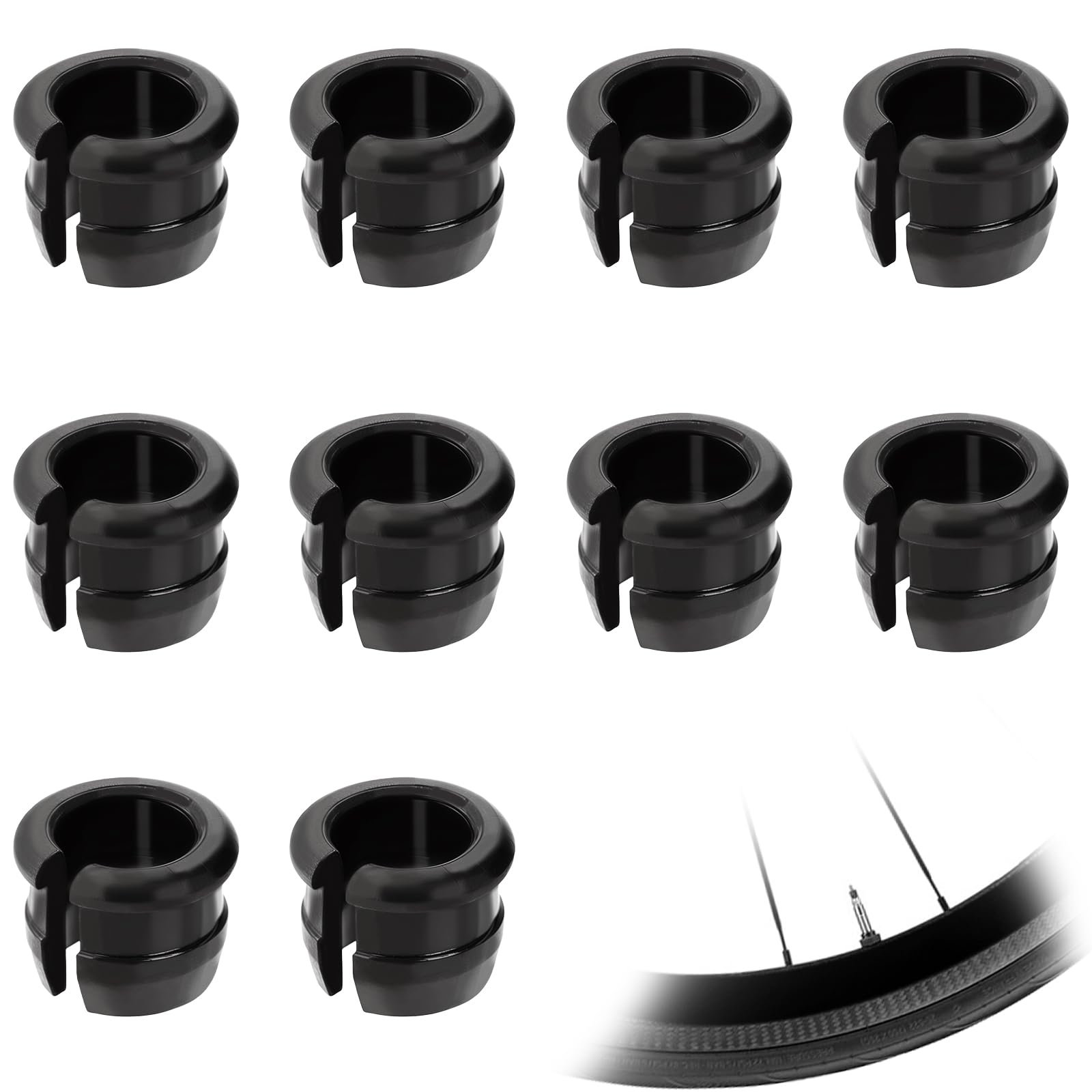 10 Pack Presta Rim Adapters, Wheels Manufacturing Presta Valve Saver, Bike Valve Stem Grommets, Presta Valve Adaptor, Convert Presta Valve Stem Grommet