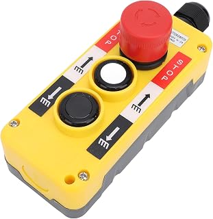 Crane Hoist Controller Push Button Switch Water 2 Key IP68 Industrial Remote Control with Emergency Stop for Electric Crane Hoist Pendant Control Station