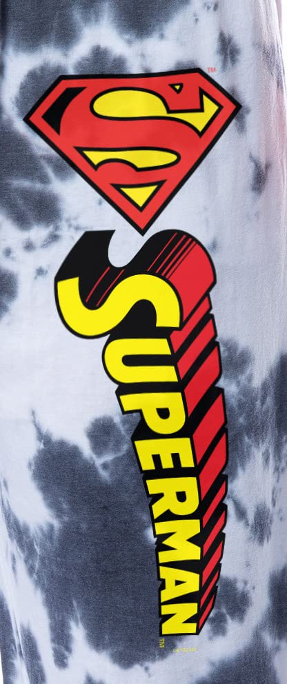 DC Comics Mens' Superman Tie Dye Logo Sleep Jogger Pajama Pants3