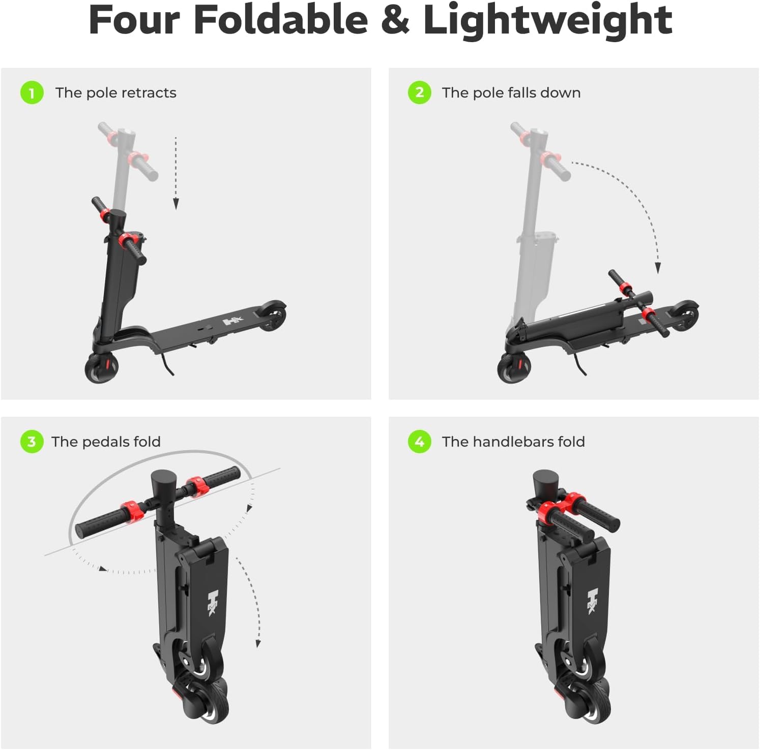 HX X6 Trottinette électrique pour adulte avec batterie amovible, sac à dos 350 W, 25 km/h, double système de freinage, trottinette électrique pliable avec écran LCD, 3 modes de vitesse, pour adultes