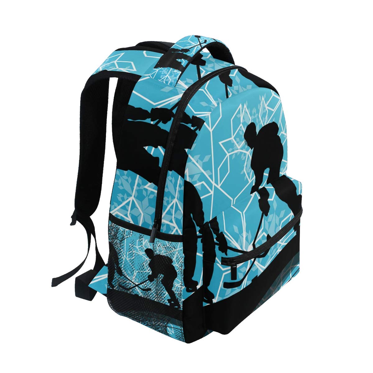 Eishockey Spieler Sport Schulrucksack für Jungen Mädchen Kinder Reisetasche Bookbag