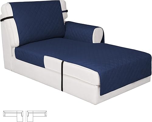 Easy-Going Funda reversible para sofá chaise lounge, resistente al agua, para sofá modular en forma de L, con correas ajustables, protector de