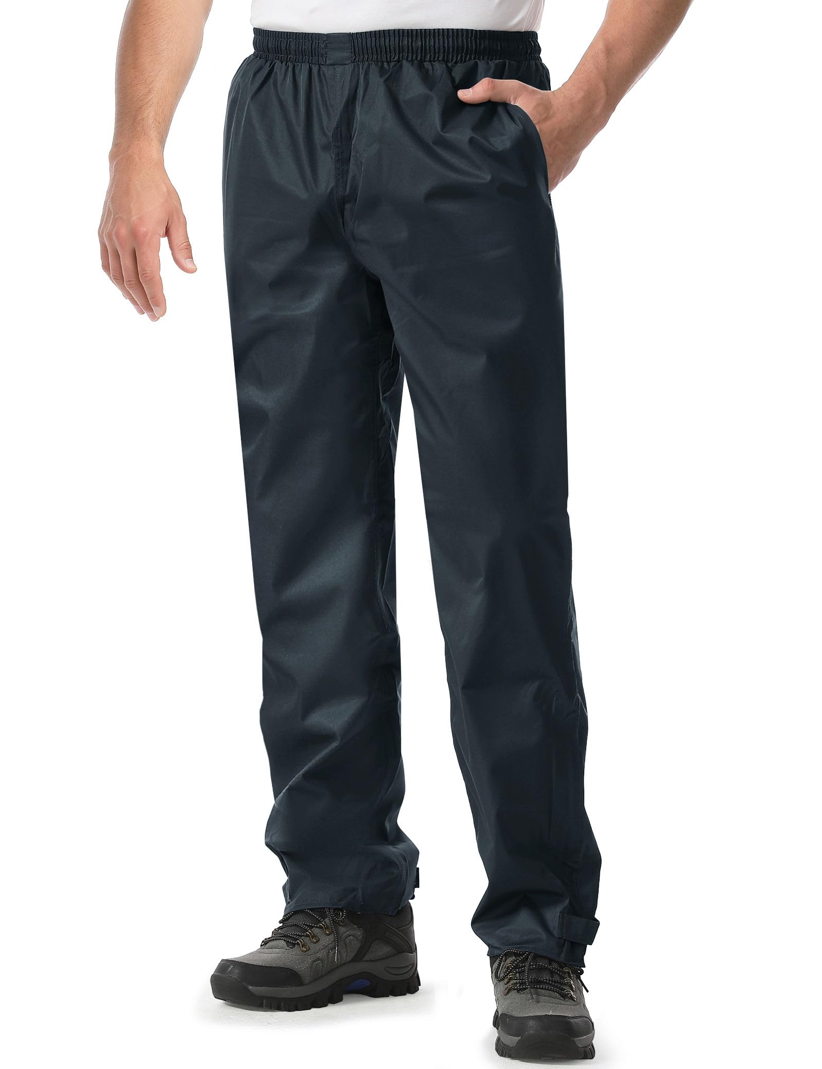 iCreek Pantalons imperméable Homme Pantalon de Pluie Homme Coupe-Vent Respirants Moto Pantalon Pluie Velo Pantalon de Cargo Travail pour l'extérieur Convient,la randonnée，Gris