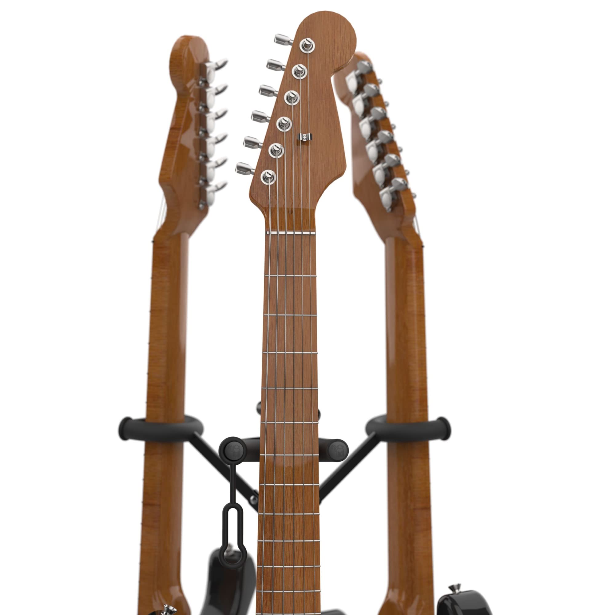 MONKEY LOOP Triple Prime - Universale Stand per 3 Chitarre o Bassi - Supporto da Terra per Chitarra Elettrica, Acustica e Basso Elettrico - Struttura Robusta - Regolabile in Altezza e Pieghevole