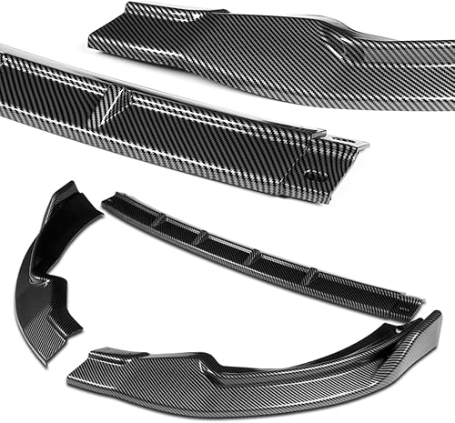 Miniatura 3 de Q1-TECH, 9 piezas de difusor de parachoques delantero y falda lateral compatible con Nissan 370Z 2013-2020, alerón de parachoques delantero, divisor