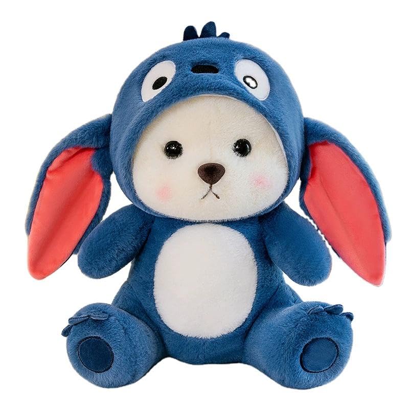 Image of Hooded Plush Soft Toy for Kids 25 cm - Cute Cartoon Animal Stuffed Toy with Hoodie Design, Ultra Soft & Cuddly Teddy for Babies & Toddlers, Gift for Boys & Girls (Color May Vary)