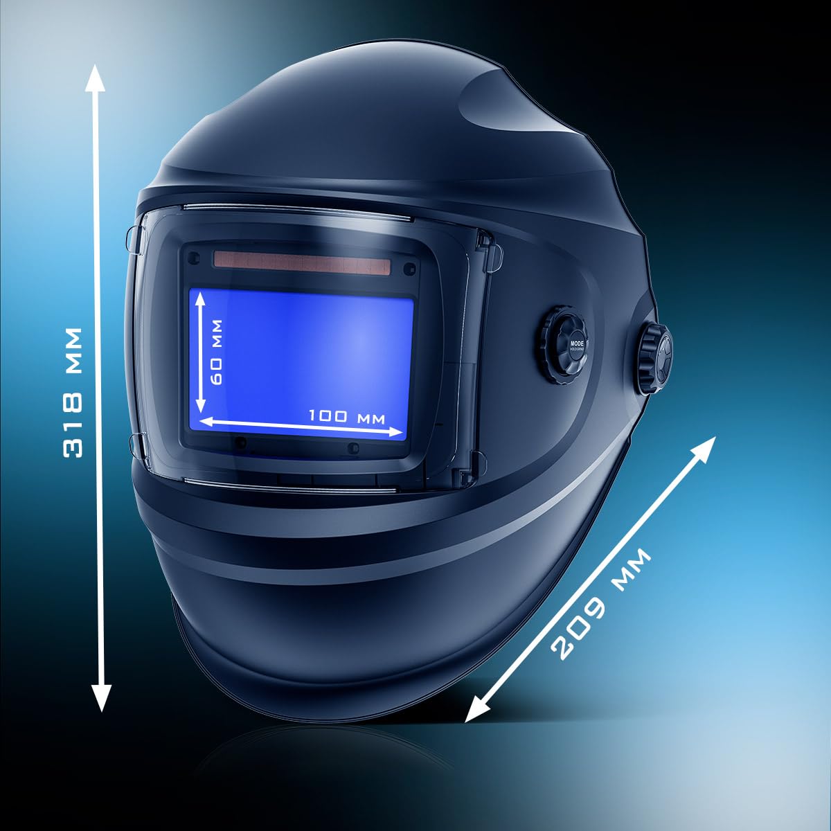 STAHLWERK Automatik-Schweißhelm 3-in-1 Bullet – Schweißerhelm mit True-Colour, automatische Abdunkelung DIN 4-13, optische Klasse 1/1/1/2, optimales Sichtfeld 100 x 60mm, Schweißschild, Schweißmaske