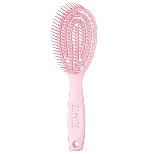 Miniatura 8 de Crave Naturals FLEX DMC Cepillo desenredante para cabello texturizado natural, cepillo desenredante flexible para cabello rizado, encrespado y