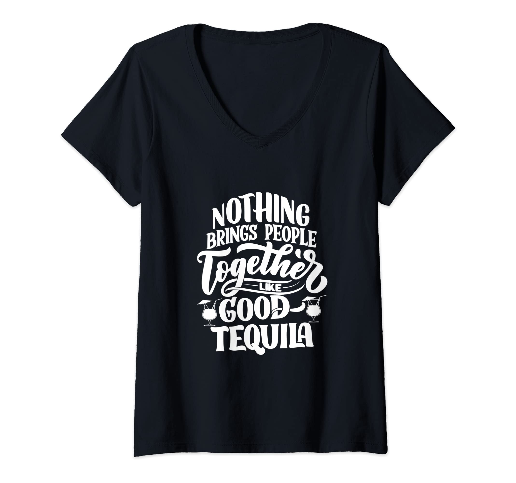 Womens Funny Group Party Drinking Tequila shots V-Neck T-Shirt