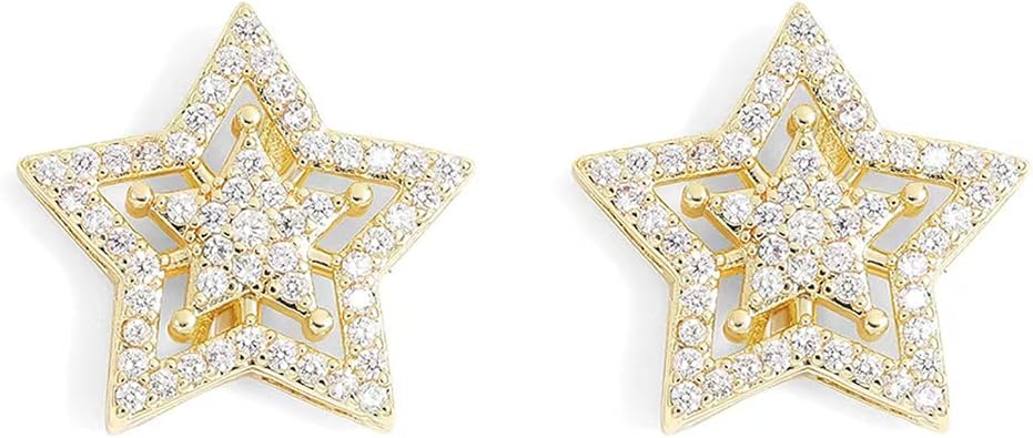 Star Earrings for Women Gold Silver Y2k Star Earrings Dainty Personalized Stars Cartilage Earring Hollow Rhinestone Star Stud Earring Prom Jewelry