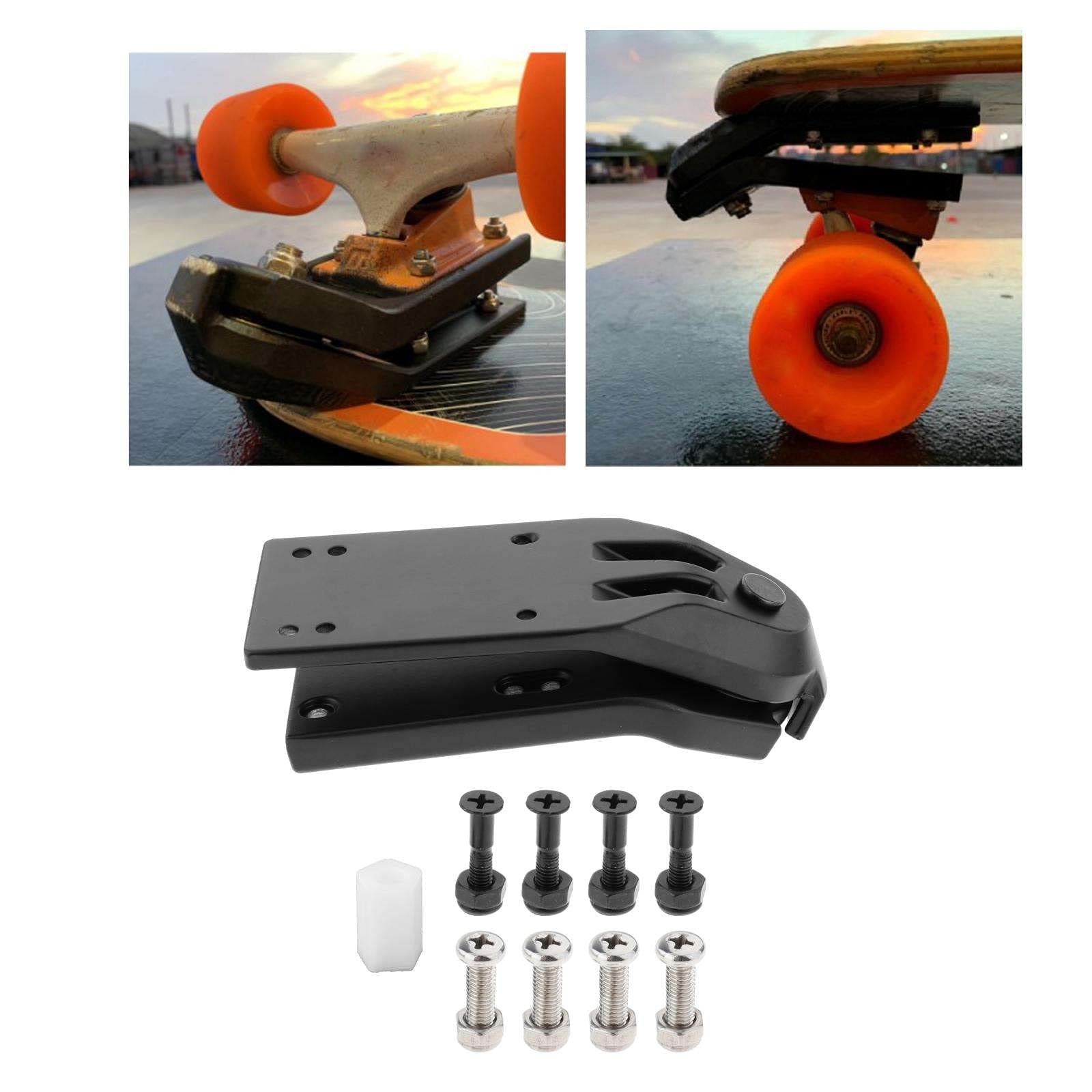 Générique Premium Truck Universal Skateboard Refit Surf Rail Adaptateur Manoeuvrable Surfboard Adapter Support Rack Mount Vis Écrous PU Bushing, Noir
