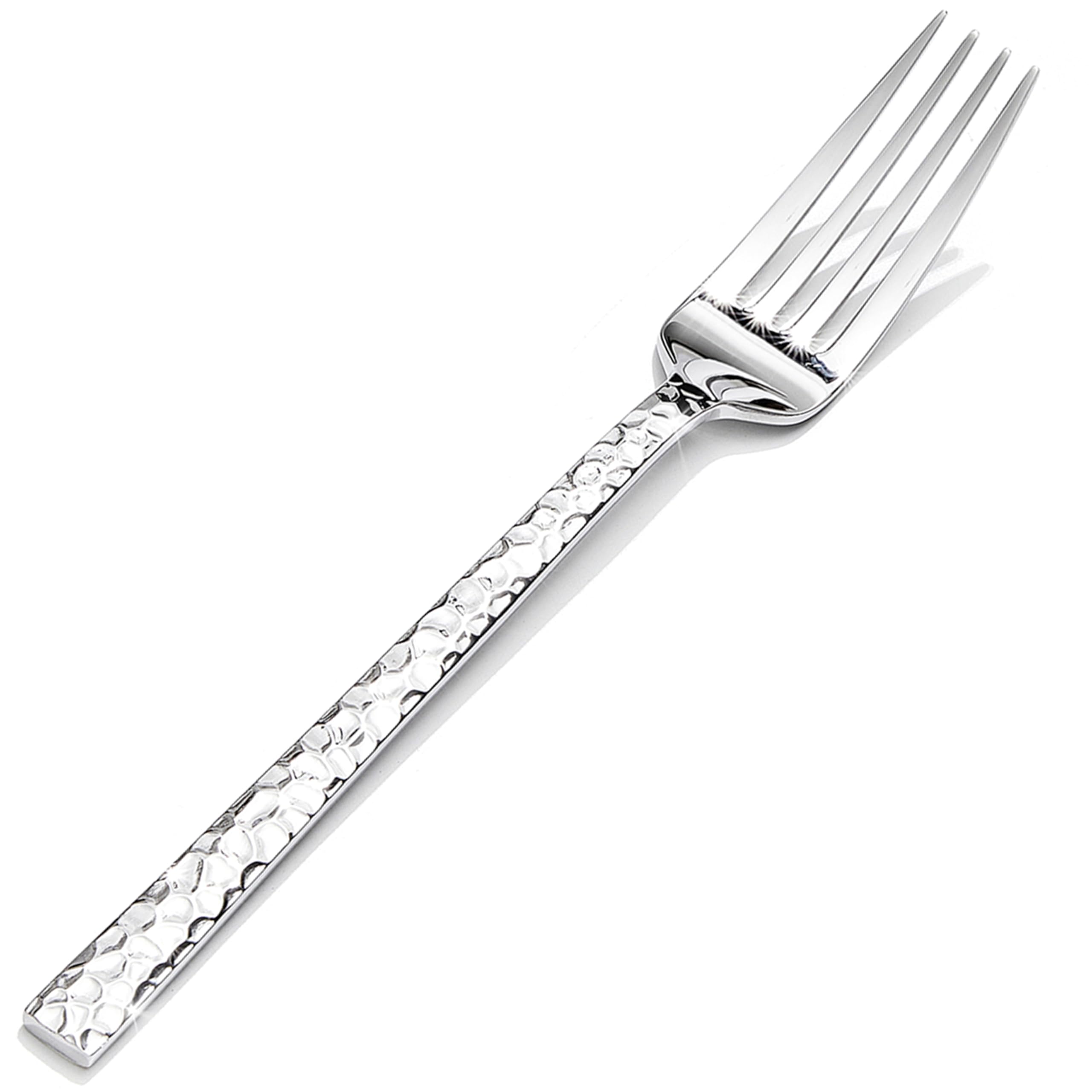 Hammered Stainless Steel Dinner Forks - 16 Piece Set -1