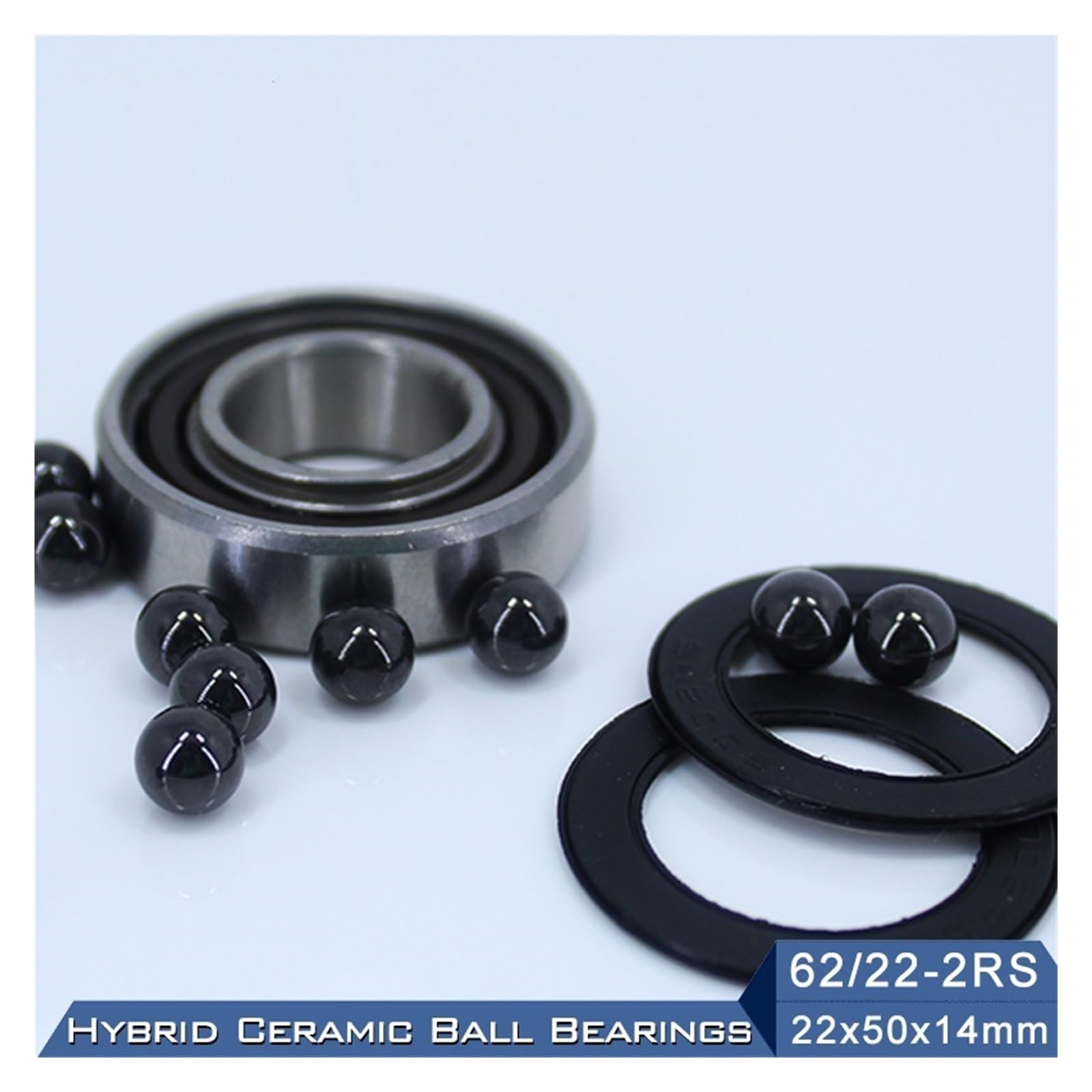 TRUSTTWO 62/22 Cuscinetto in Ceramica Ibrido 22 * ​​50 * 14 mm (1 PC) Ruota Anteriore for Bici da Corsa 62 22 2RS LUU Cuscinetti a Sfera ibridi Si3N4 62/22RS The New
