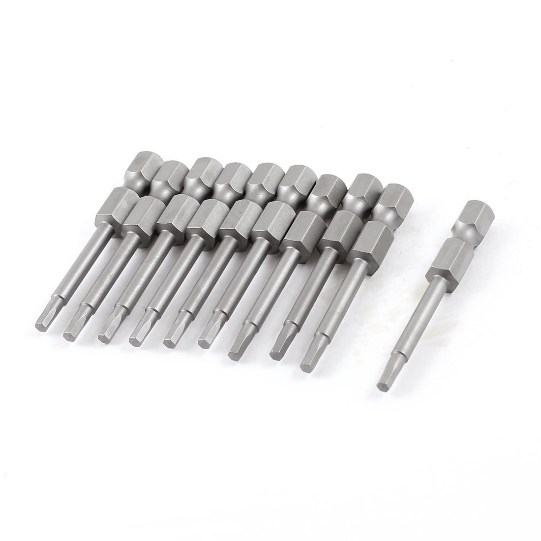 Uxcell Gray Sourcingmap 10Pcs Hexagon 4Mm Shank 2.5Mm Tip Hex Magnetic Screwdriver Insert Bits