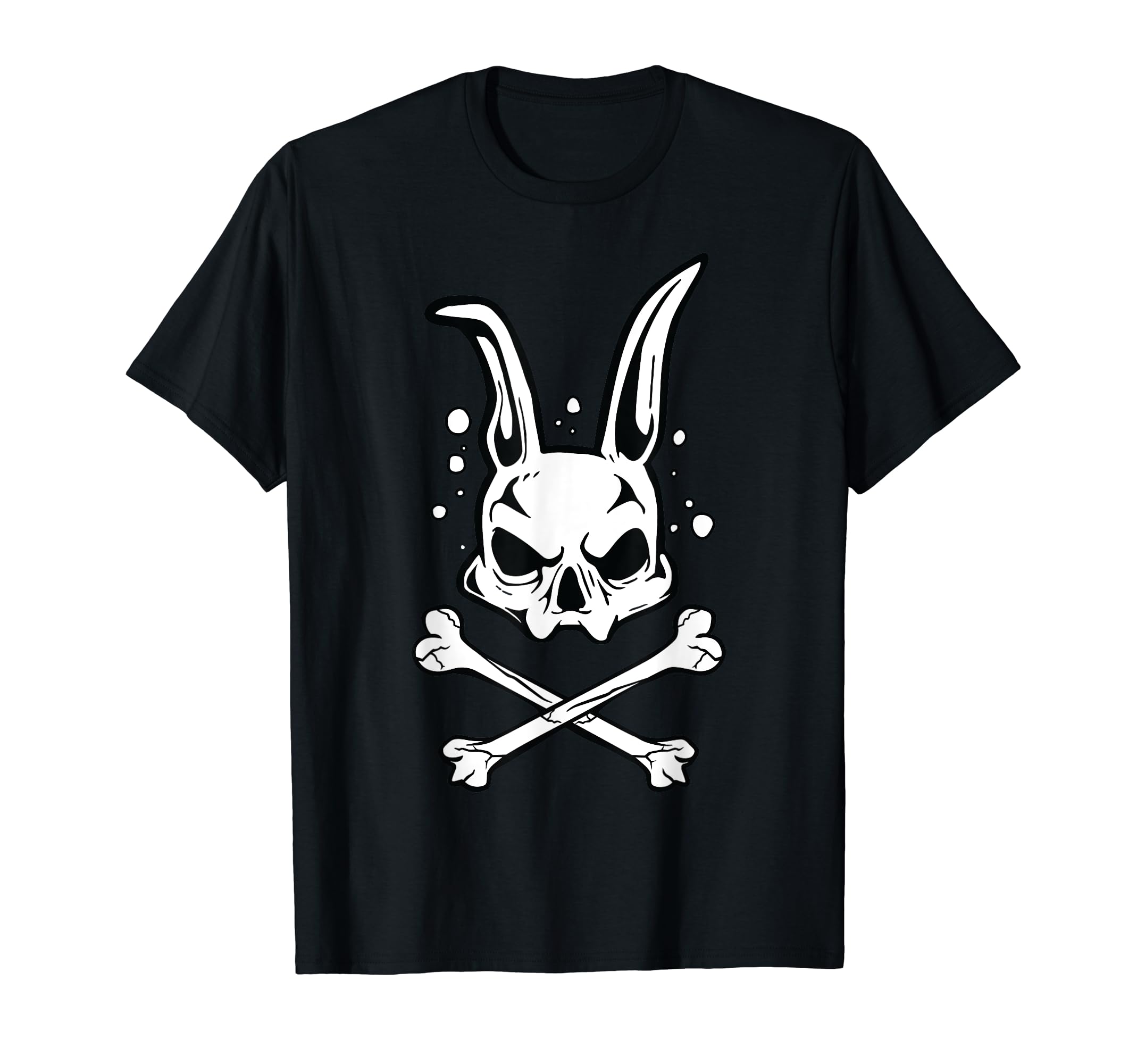 Bunny Skull And Crossbones Horror Rabbit DesignScary Skull And Crossbones Bad Rabbit Horror Bunny Halloween T-Shirt