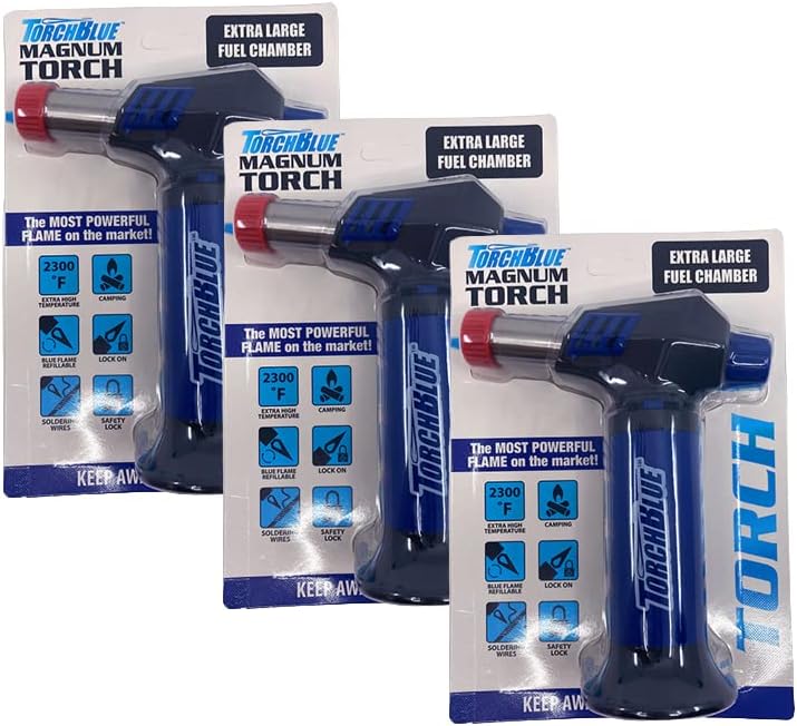 Torch Blue Magnum XXL Refillable Torch Lighter- Prefilled & Ready to Use!