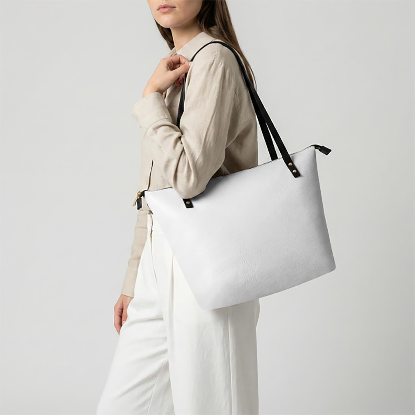 Genérico Bolsa tote de cuero PU con impresión total personalizada