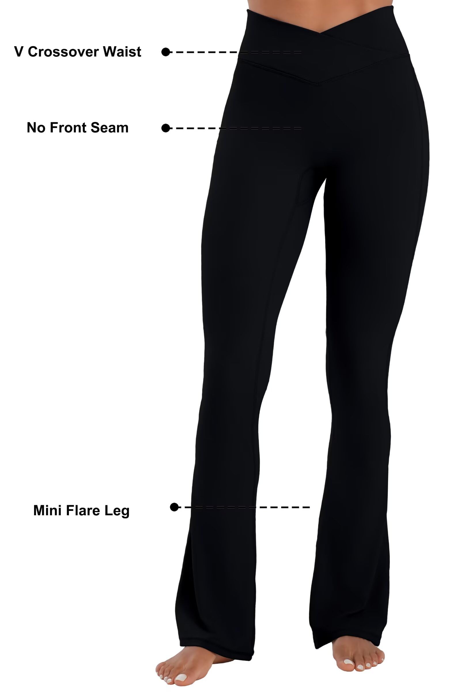 Sunzel Senza cucitura frontale Crossover Flare Leggings per le Donne Nascosto Butt Lifting Scrunch Controllo Pancia Mini svasati Yoga Pantaloni