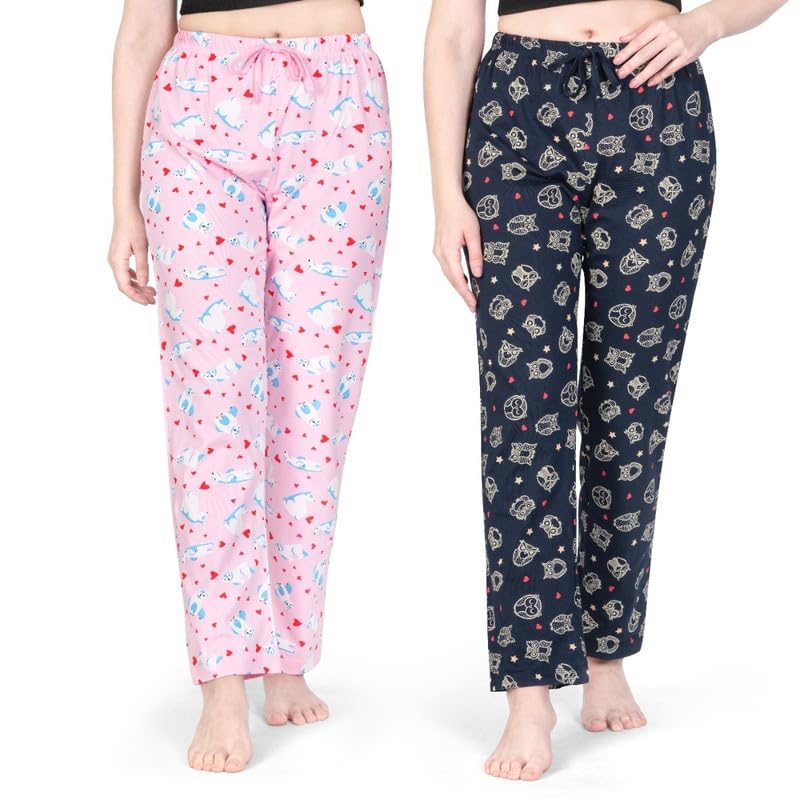 Image of Real Basics Womens Cotton All Over Print Pyjamas (Set of 2)