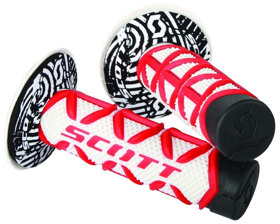 Scott Diamond MX Motorrad Griffe inkl.Donut weiß/rot Auto & Motorrad