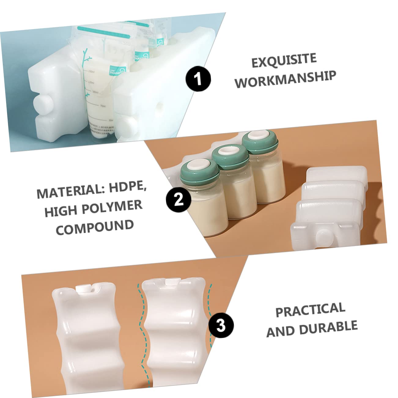 GALPADA Breastfeeding Mom Ice Pack Cooler Box Reusable Compact Ice Pack for Fit for Milk Bottles Drinks Portable Lightweight for Travel Use