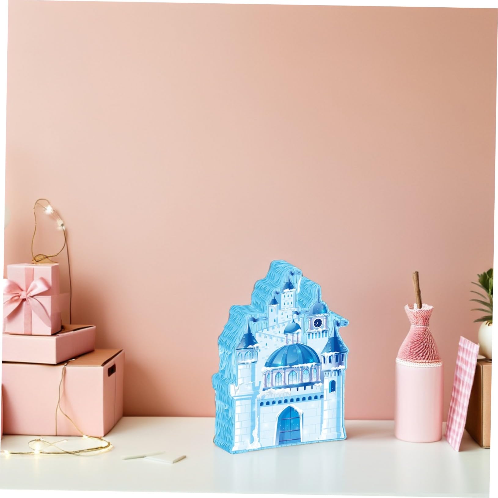 ibasenice Geburtstagsartikel für Mädchen Schloss Piñata aus Papier mit Stab und Augenmaske als Vielseitiger Süßigkeitenhalter für Prinzessinnen Party mit Traumhaftem Schlossdesign
