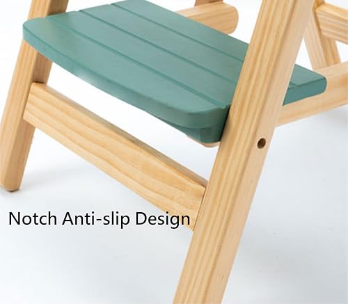 Miniatura 6 de Taburete de bar plegable, taburete de escalera de 3 escalones, escaleras de madera multifuncionales con capacidad de carga de 330 libras para el