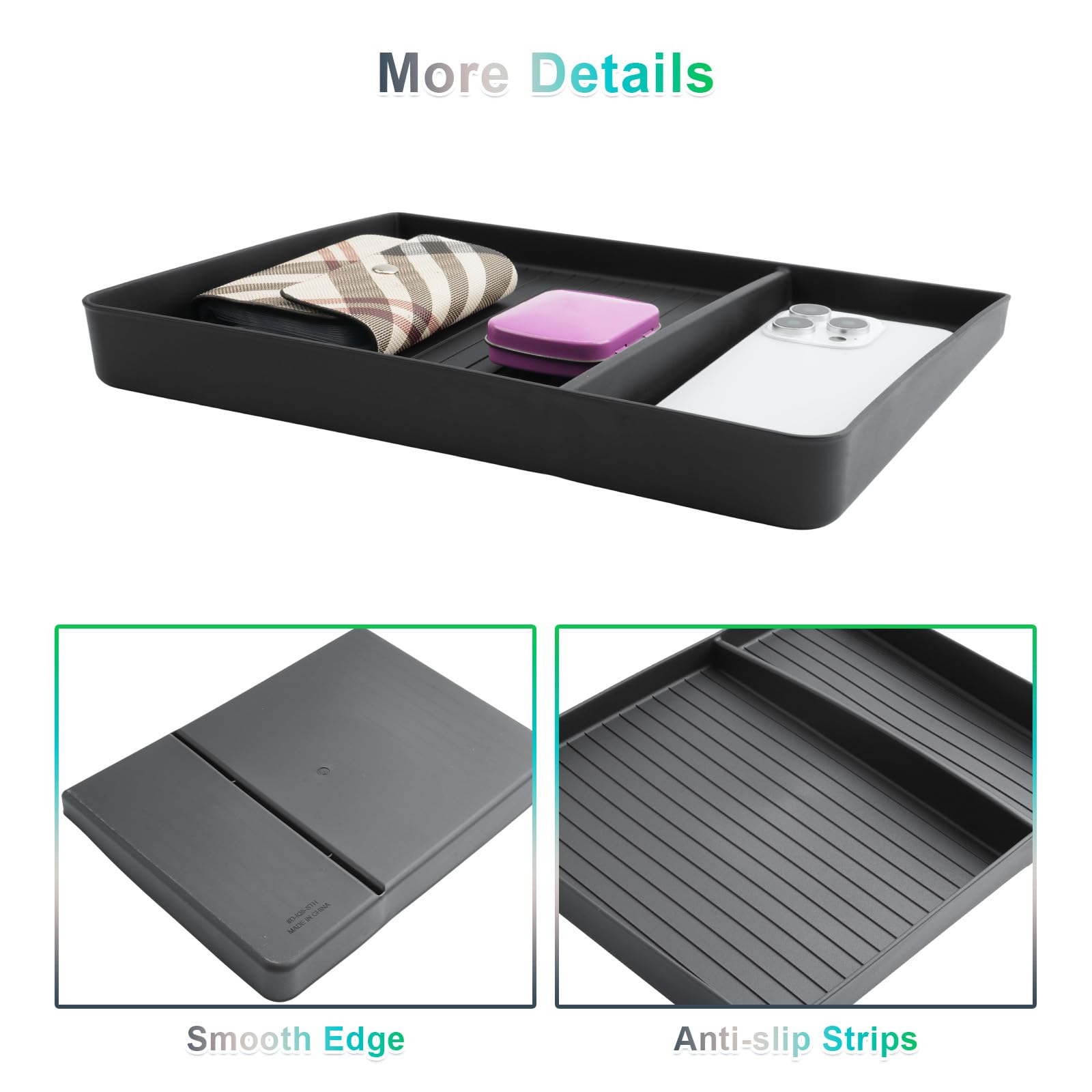 GAFAT Compatible con Hyundai Ioniq 5 N-line 2021-2025 2026 Organizador de Consola Central para Guantera, Facelift Ioniq 5 2024 Accesorios Caja de Almacenamiento, de Goma Blanda TPE, Plegable