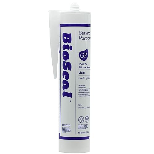 Miniatura 3 de Clear BioSeal - Sellador de silicona 100% de uso general, impermeable y sin olor, cartucho de 10.1 onzas, transparente, (paquete de 10)