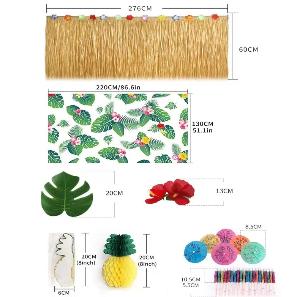 Accessoires Photomaton Fête D'été - Décoration Tropicale, Anniversaire Hawaïen, Bordures Végétales, 24 Accessoires Photo
