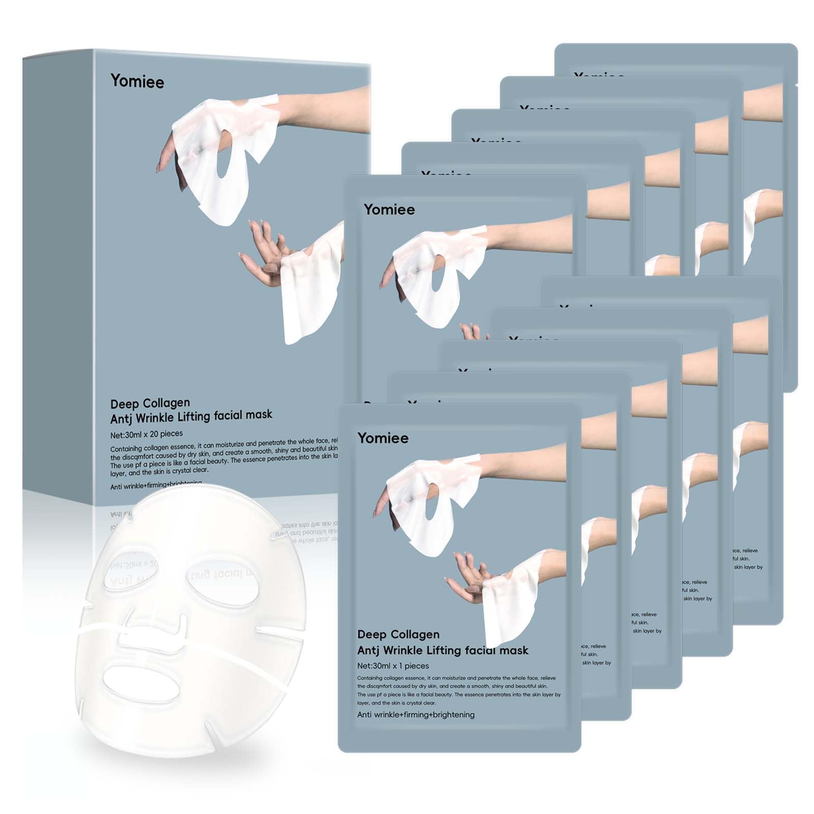 10 Pack Deep Collagen Overnight Mask,Bio-Collagen Real Deep Mask, Korean Face Mask, Bio Collagen Face mask Overnight,Anti Wrinkle Lifting mask