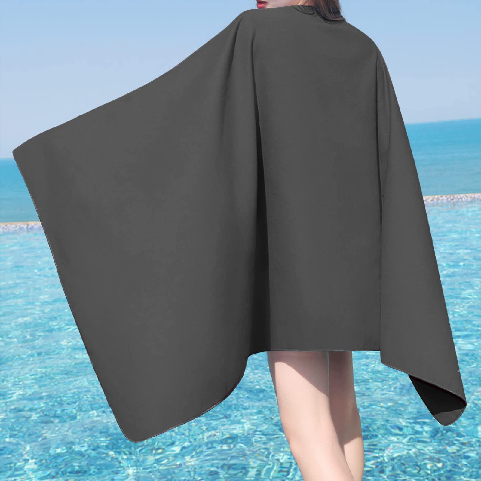 Style Slice Microfibre Towel Quick-Dry Lightweight Super Absorbent Travel Towel Sports Beach Gym Camping Hiking Drying Small Medium Extra Large XXL (Dark Grey - Image 4