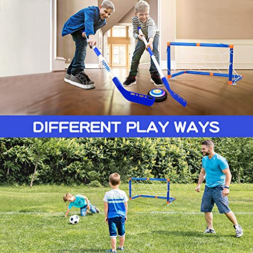 Oaso Kids Toys Hover Hockey Soccer Ball Set With 3 Goals, Rechargeable Floating Air Soccer Ball With Led Light And Foam Bumper, Indoor Outdoor Sport Games Toys Gifts For Boys Girls Aged 3 4 5 6 7 8-12 #TOP5
