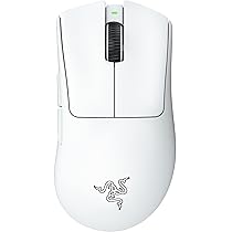Razer DeathAdder V3 Pro – Mouse leggero per E-Sport Ergonomico Wireless (Design Leggero da 63 grammi, Sensore Ottico Focus Pro 30K, Interruttori del Mouse Gen-3, Wireless HyperSpeed) Bianco