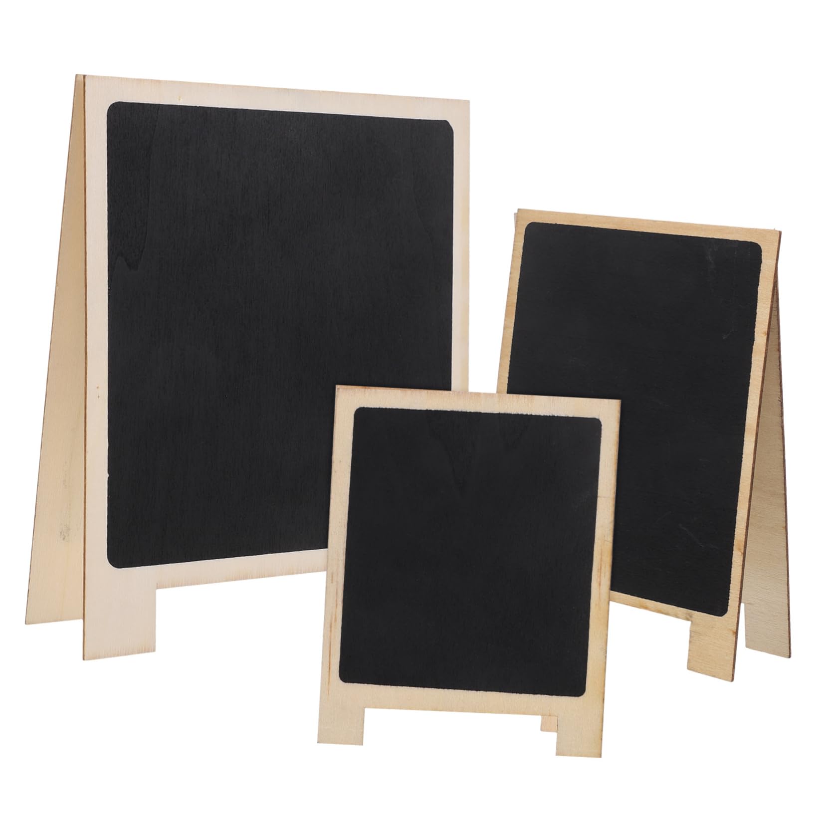 DOITOOL 5 Sätze Desktop -nachricht Blackboard Tafel Form Mit Tischschild Mini -kreidebrett Erste Beachten Restaurant Kreidebretter Notizen Klein Party Schwarz Holz 3 Stücke * 5