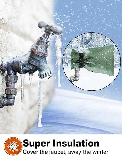Vista 27 de Wohohoho Fundas de grifo para exteriores para invierno, 4 paquetes Pro de 10 pulgadas de alto x 7 pulgadas de ancho, cubierta de grifo exterior Azul